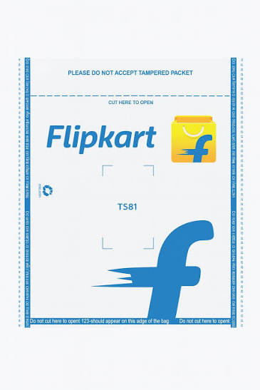 Flipkart shipping label on a tamper-evident packet
